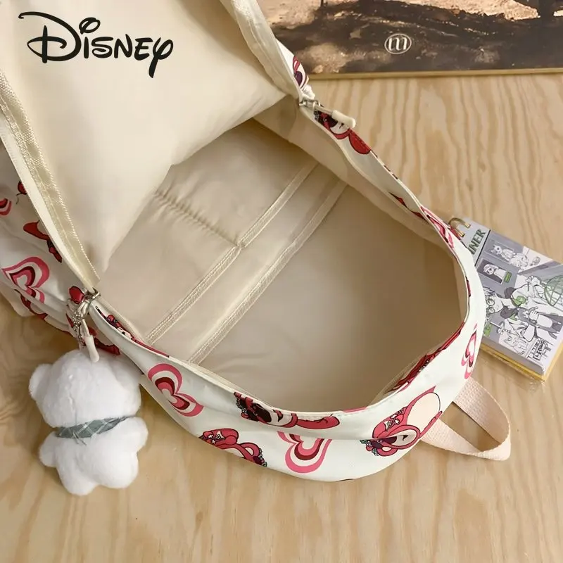 Disney Strawberry Bear New Girls' Backpack Fashion High Quality Student School Bag Cartoon Leisure Women's Travel Backpack