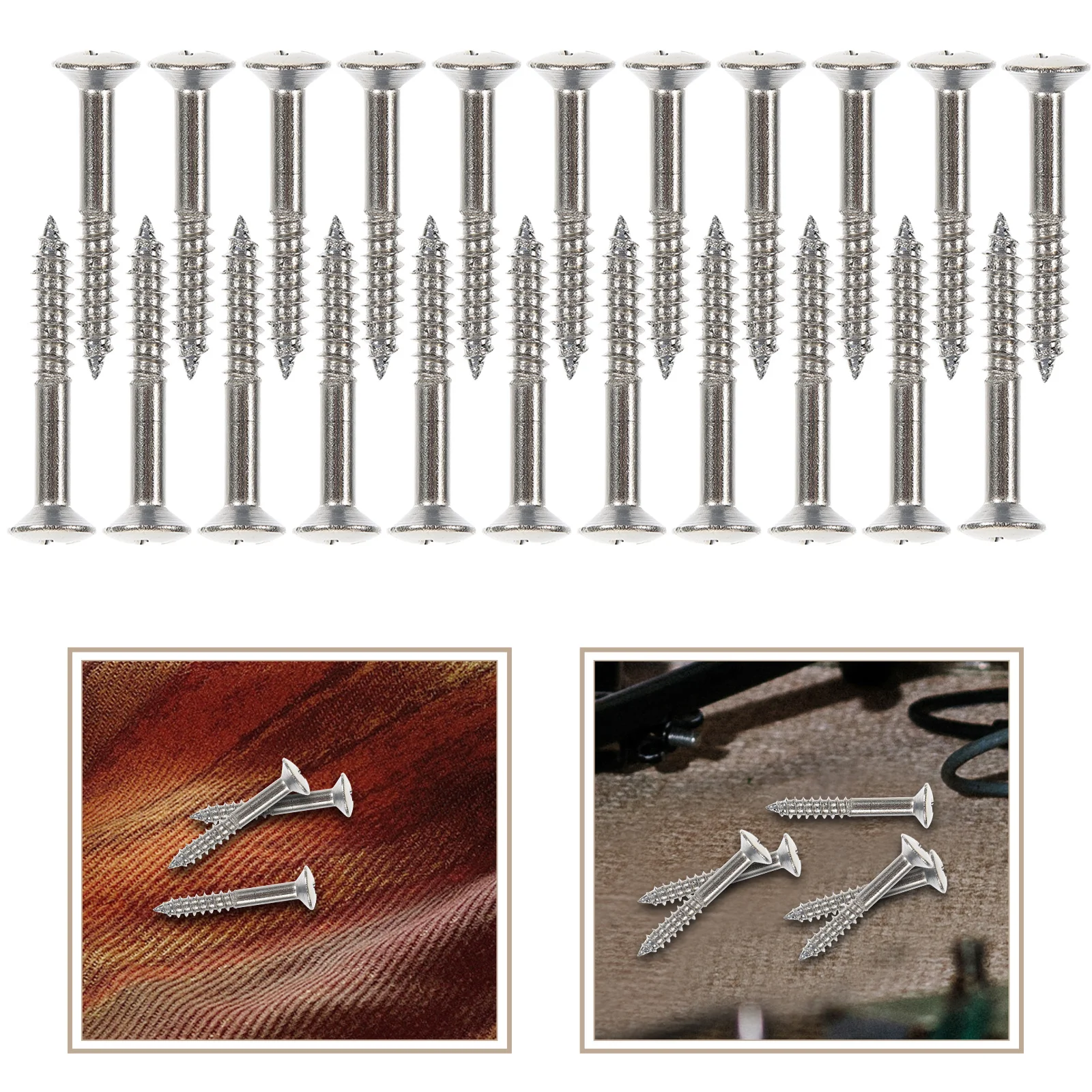 

40Pcs Pickup Screws for Guitar Metal Replacement Parts Fixing Frame Electric Bass System Installation Screw Set
