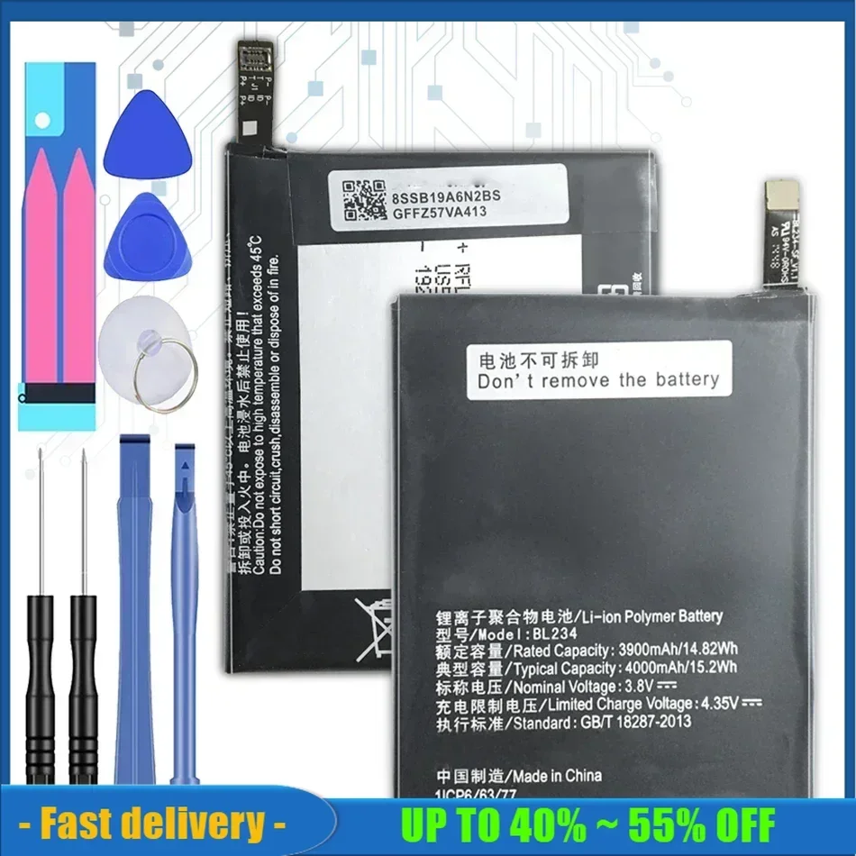 BL234 4000mAh Large Capacity Mobile Phone Battery For Lenovo A5000 Vibe P1M P1MA40 P70 P70t P70-T P70A P70-A Smartphone Battery