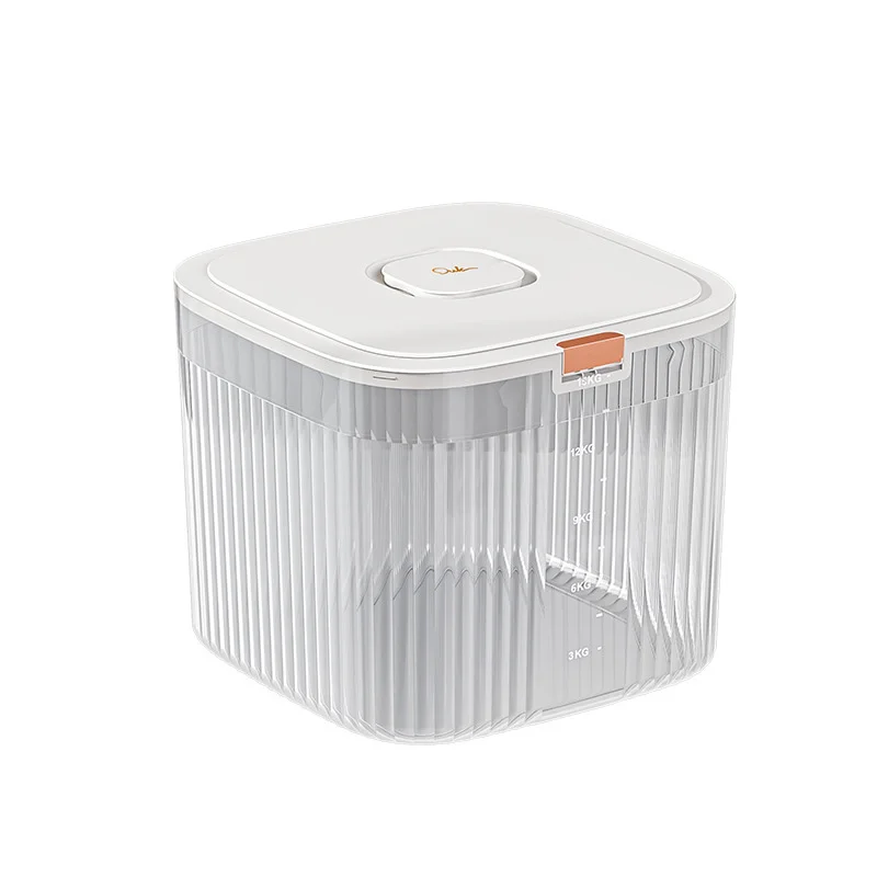 5/10kg Rice Container Transparent Food Grade Household Press Type Grain Storage Bucket Insect and Moisture-Proof Sealed Box