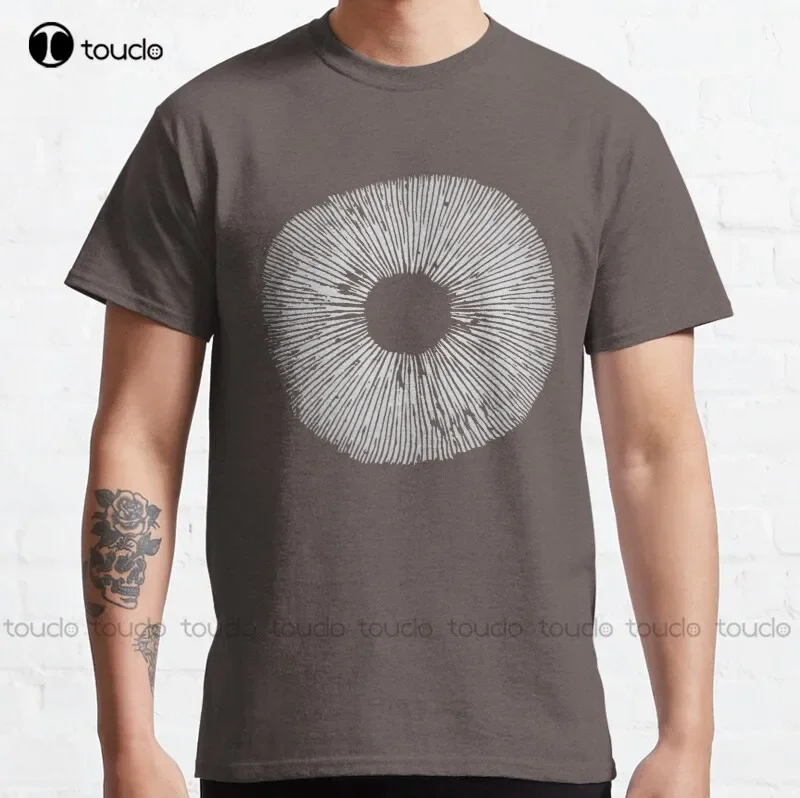 New Mycology Mushroom Spore Print Art Classic T-Shirt Sunflower Shirts For Women Cotton Unisex Tee Shirt