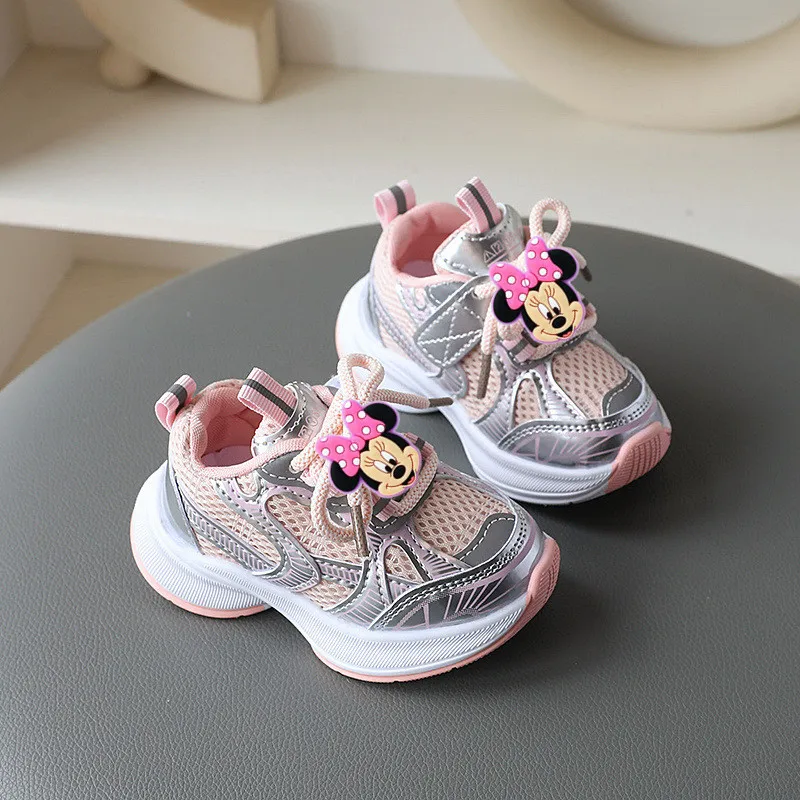 

Disney minnie Soft Sole Sneakers Girl Sports Toddler shoes Mickey Mouse Spring fall Children Casual Shoes Boy cute Running Shoes