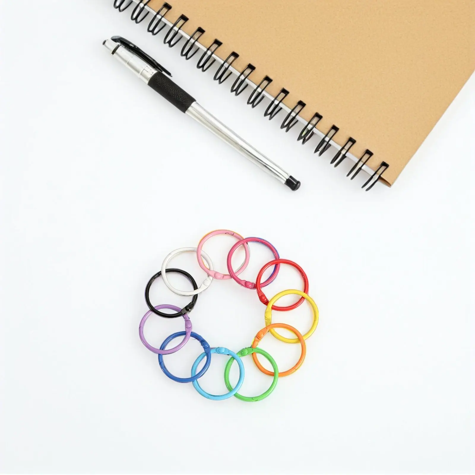 

40Pcs Metal Binder Rings Small D-Shaped Index Card Rings for DIY Keychains Craft Projects School Office Home Flashcard