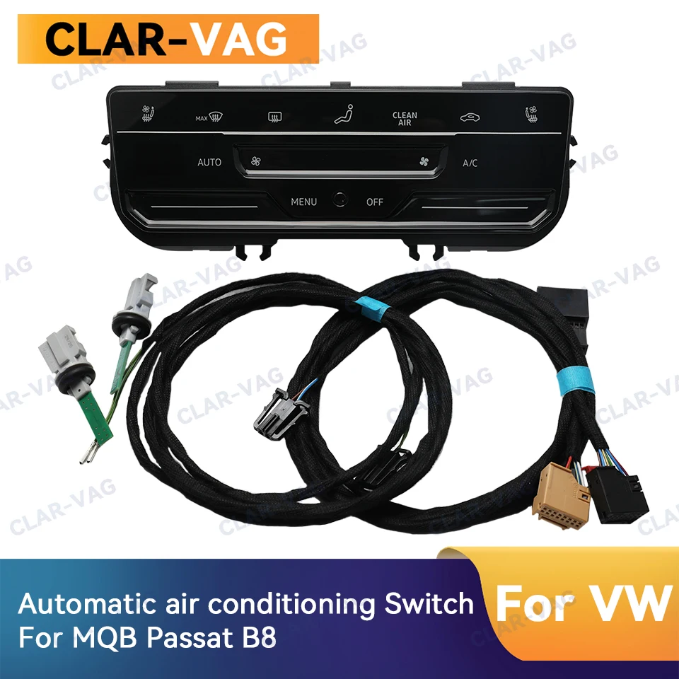 

For VW Passat B8 Automatic Air Conditioning Front Switch Panel With LCD Touch Screen AC Climate Heating Seat Ventilation