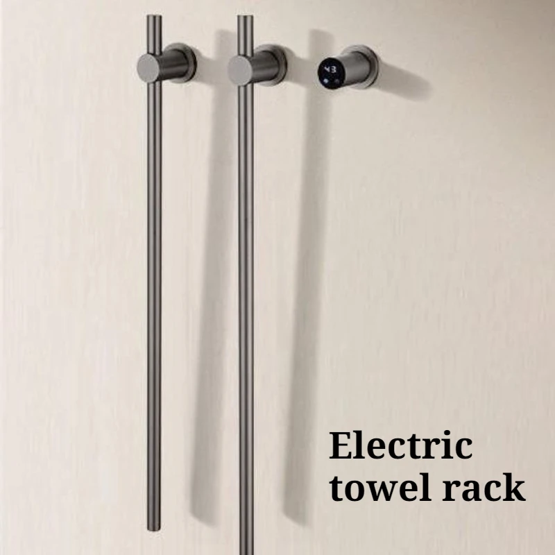 

Heated Bathroom Towel Rack Stainless Steel Simple Durable Wall Flushbonading Electric Towel Rack Drying Bathroom Accessories