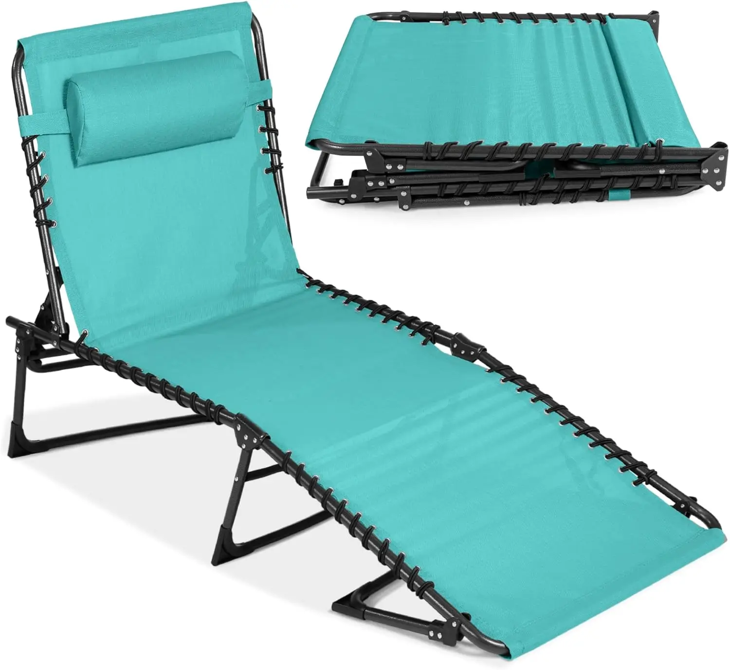 Best Choice Products Patio Chaise Lounge Chair, Portable Outdoor Folding Recliner for Lawn, w/ 8 Positions, Handles,