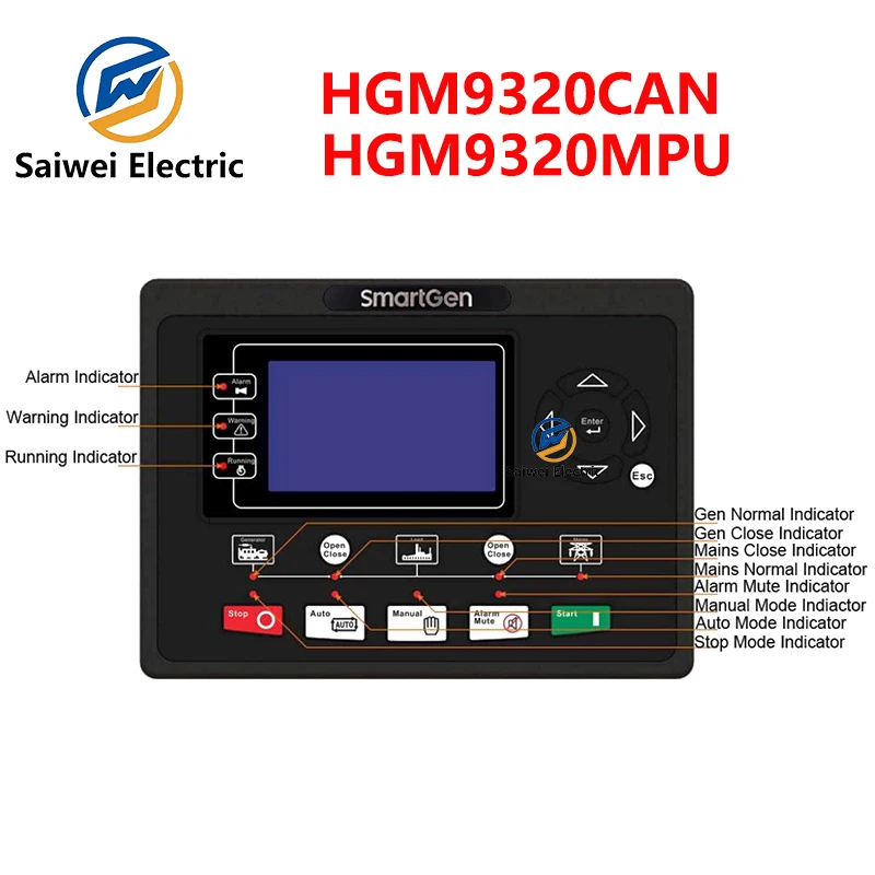 

Smartgen HGM9320MPU contrôleur de groupe électrogène démarrage/arrêt automatique Module de contrôleur HGM9320CAN