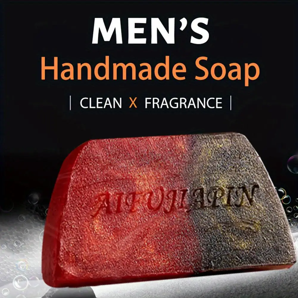 

1/2/4/6pcs Handmade Whitening Sandalwood Men'S Soap, Deeply Cleanses The Body, Moisturizes The Face, And Is Gentle And Shiny