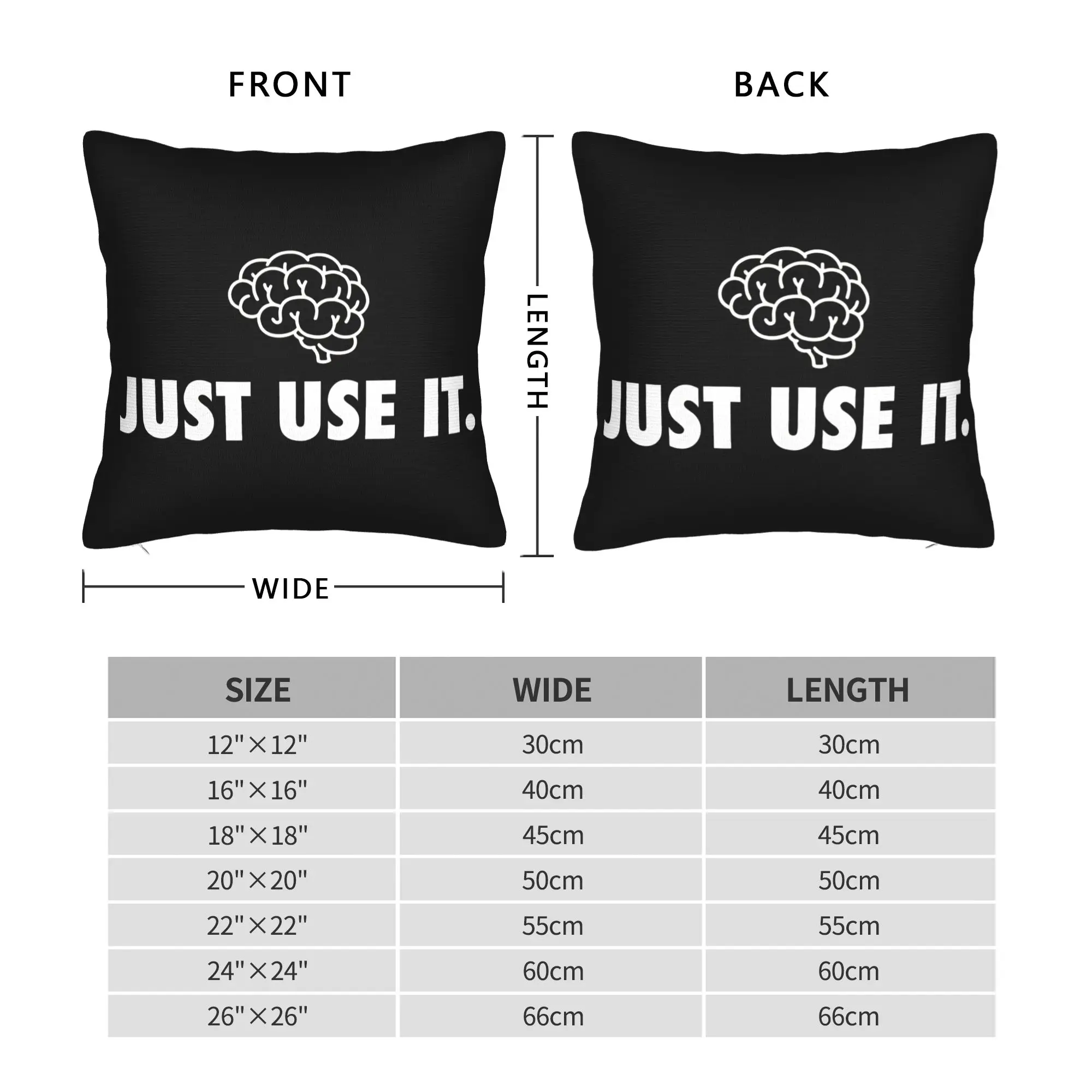 Just Use It Meme Throw Pillow Cover Polyester Cushions for Sofa Brain  , Creative Cushion Covers