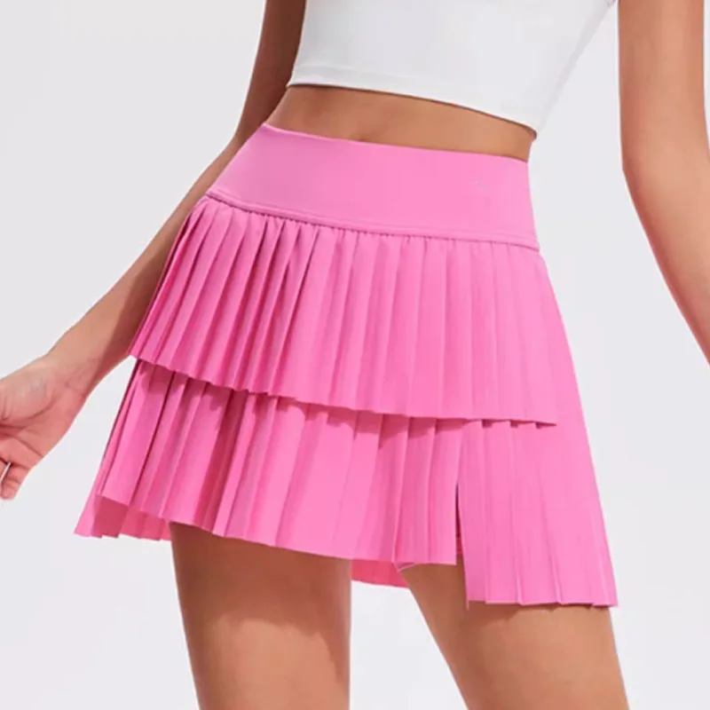 Summer Fashion Running Shorts Side Pocket False 2 Pieces Tennis Mini Skirt Cooling Quick Dry Breathable Yoga Skirt Women - Image 4