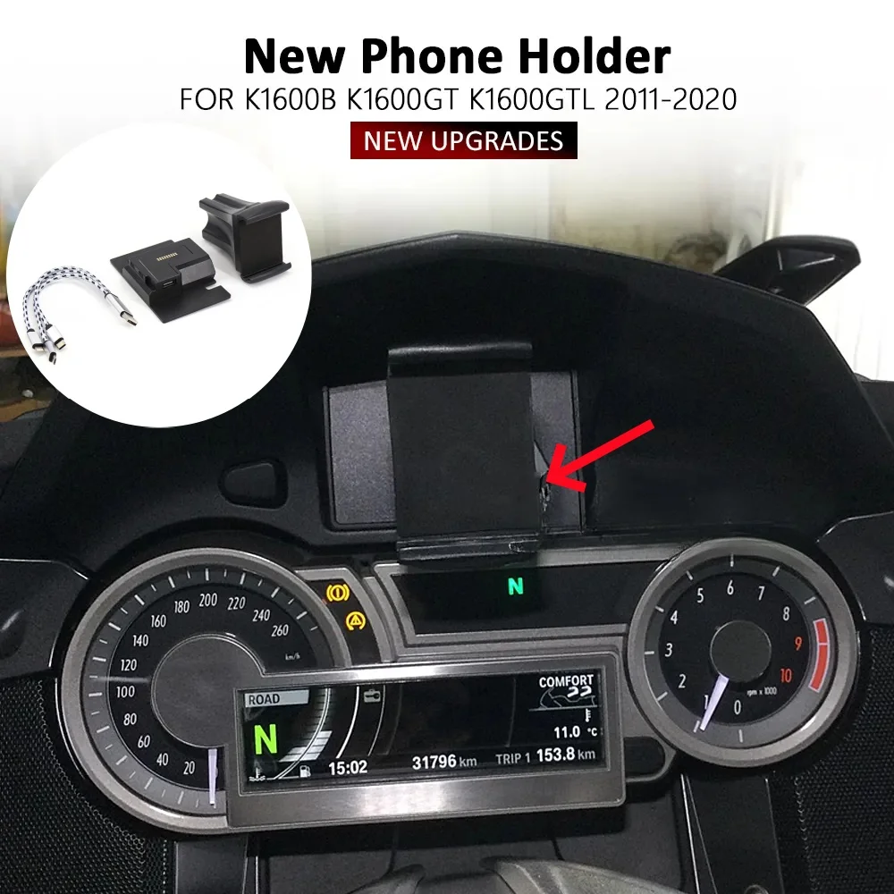 

Для BMW K1600B K1600GT K1600GTL K1600 B GT GTL Мотоциклетное USB-зарядное устройство Держатель для телефона Навигационный кронштейн GPS-крепление Подставка 2011-2020