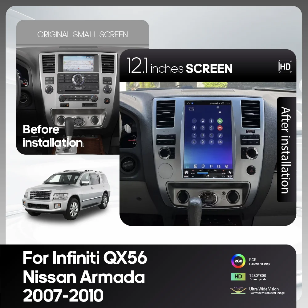 Android15 For Infiniti QX56 Nissan Armada 2007-2010 Car Multimedia Player 12.1