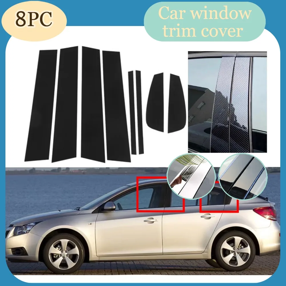 

8pcs Gloss Black Pillar Posts Fit For Chevrolet Cruze Facelift Hatchback 2013 - 2015 Door Window Trim BC Column Stickers Cover