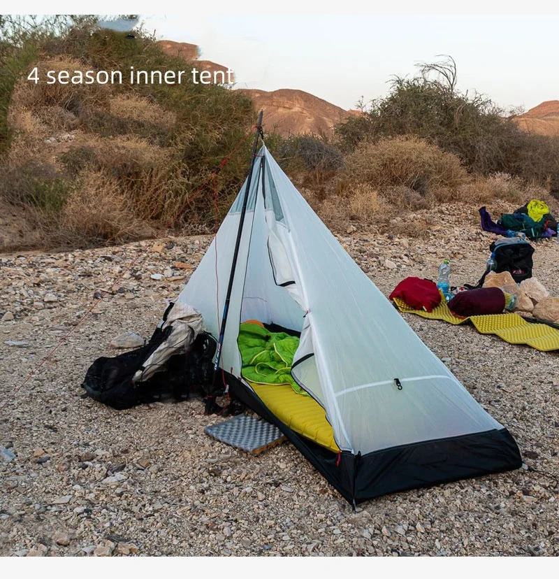 3F UL Gear 2026 Lanshan 1P Zelt Outdoor Camping 15D SilNylon Zelt Ultraleicht 760g Wasserdichtes Stangenloses Zelt für Trekking und Backpacking – Detail 13