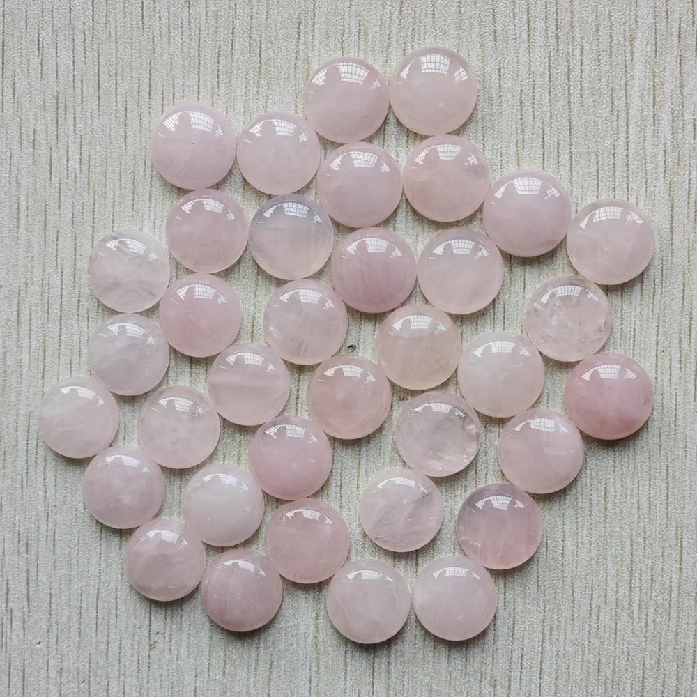 

14mm Natural rose quartz stone Beautiful round shape cab cabochon beads for jewelry accessories making wholesale 50pcs/lot