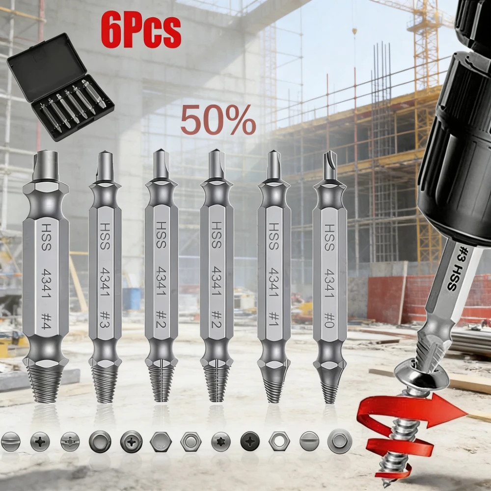 

HSS Drill Bit Damaged Screw Extractor Set Double Head Bolt Stud Remover Damaged Screw Extractor Easily Take Out Demolition Tool