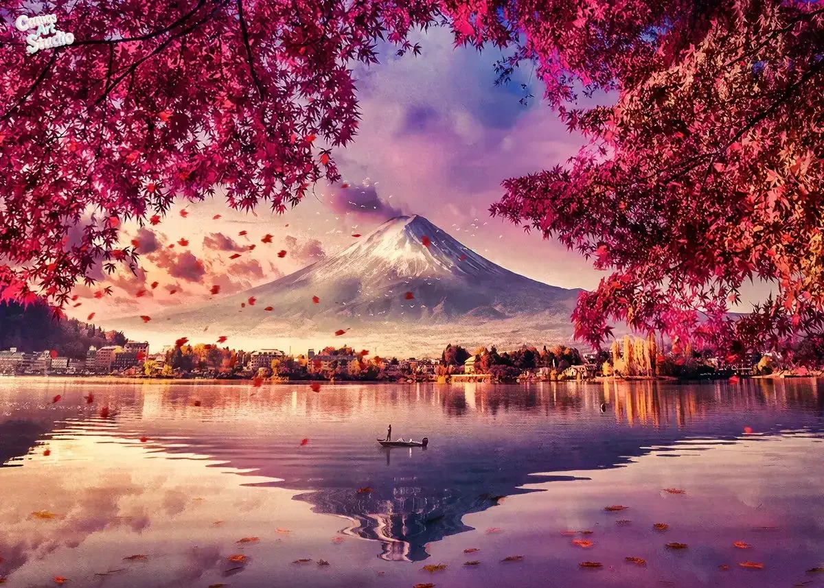 2026 Volcano Eruption Fujiyama Canvas Poster Natural Landscape Magma Wall Art Pictures for Living Room Bedroom Modern Home Decor