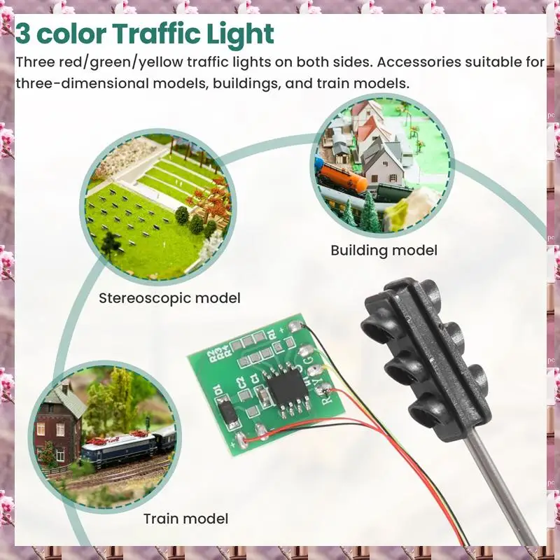 2025 3 Color Traffic Light Signals Ho Oo Scale Model 6Led For Diy Sand Table Crossing Street Construction Railway Two Side,3 Col