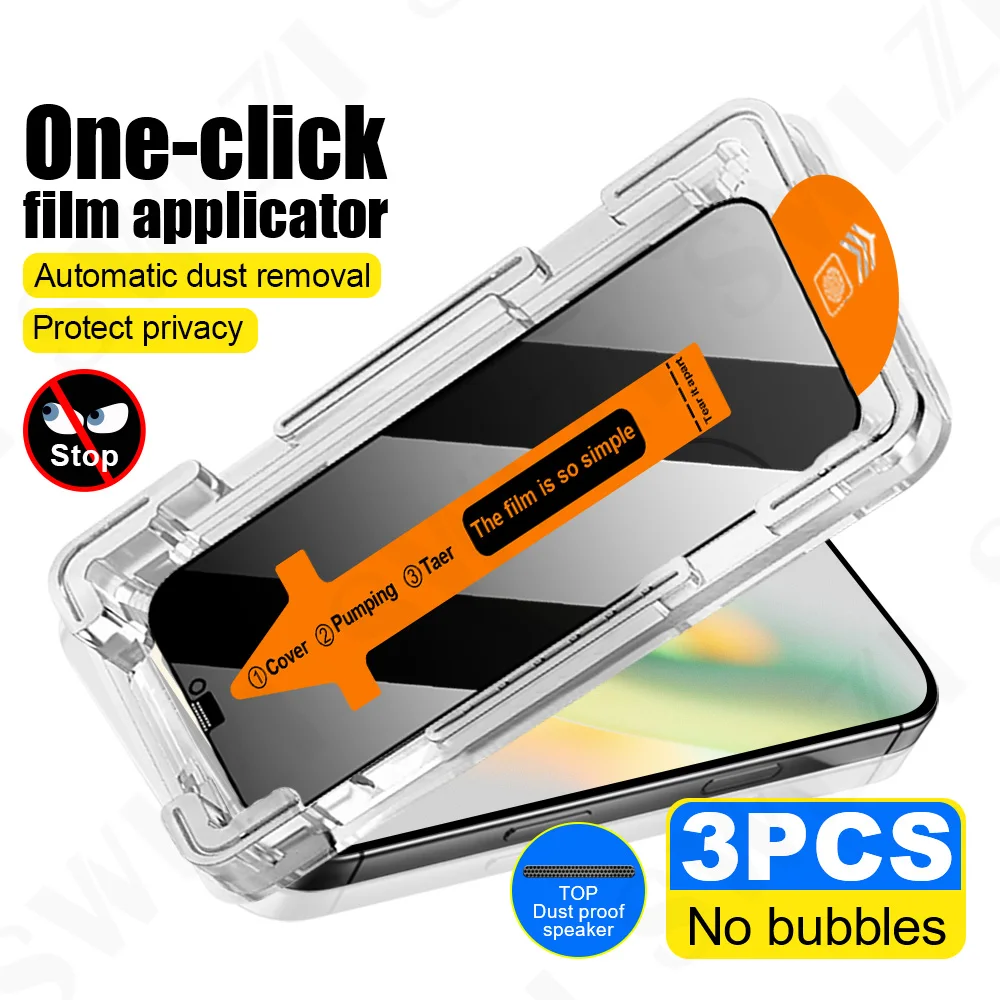 

3Pcs Glass Smartphone For iPhone 17 16 Plus Privacy Protective Film 15 Pro 14 Phone Screen Protector 13 12 Tempered Glass 11 XR