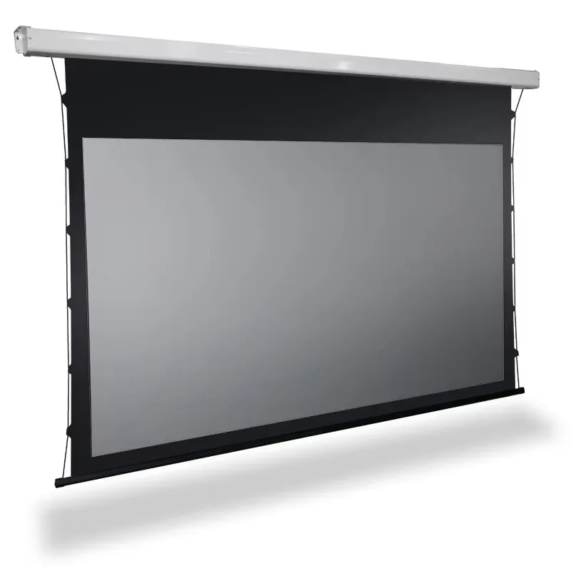 ALR Black Diamond Motorized Tab-Tensioned Electric Projection Screen Recessed in-ceiling Screen for Long Throw Projector 4K 3D