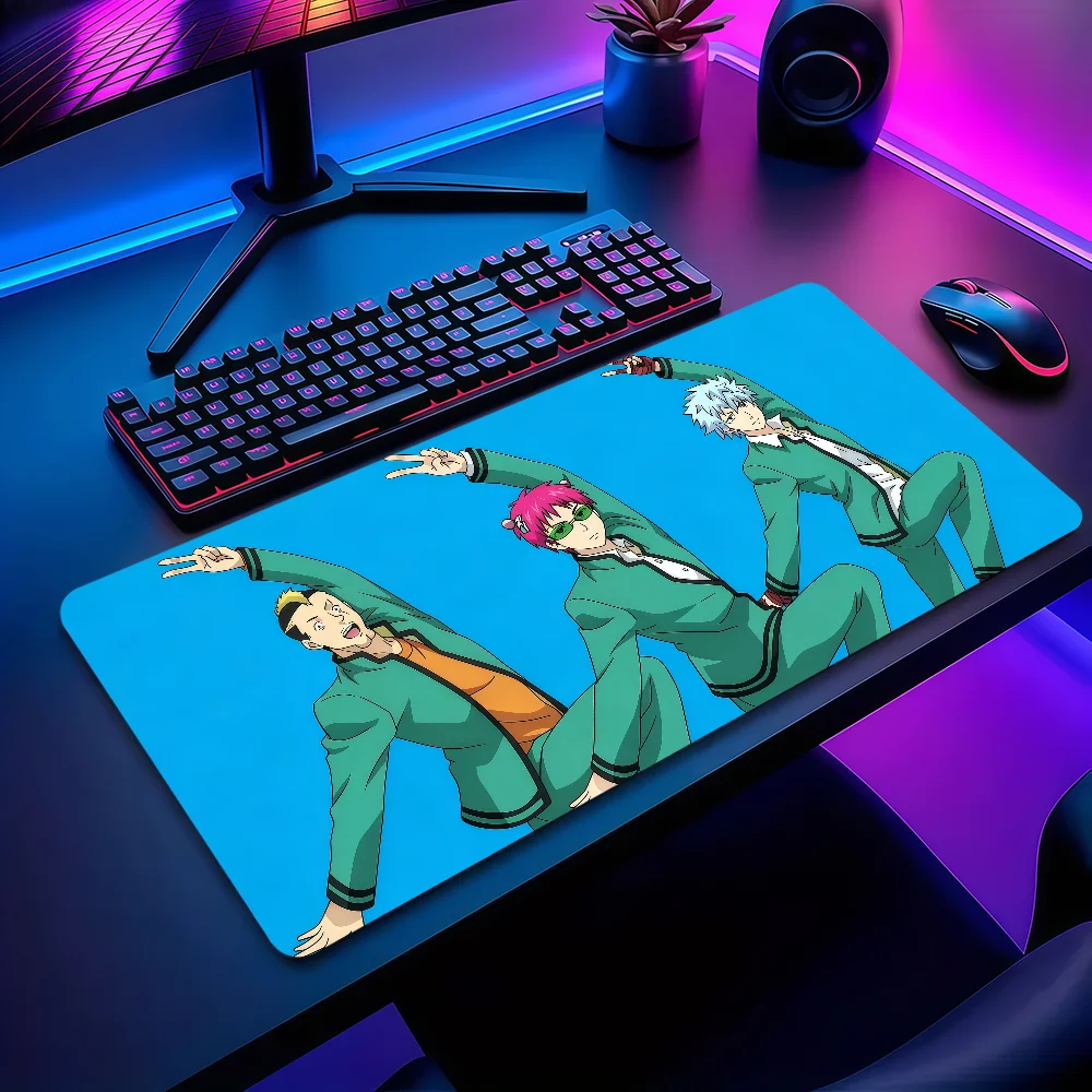 Anime The Disastrous Life Of Saiki K Mouse Pad Large Non-slip Lockedge Desktop Computer Desk Mat Keyboard Office Gamer Student