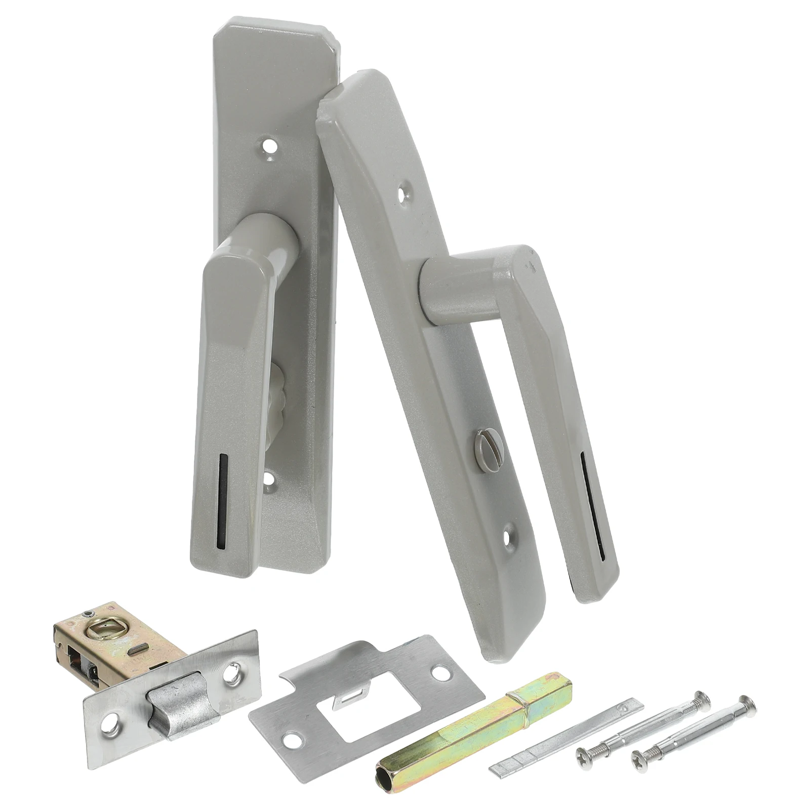 مقبض قفل الحمام أسود شديد التحمل بدون مفتاح مقبض باب الرافعة للخصوصية الداخلية مقبض باب الحمام الحديد عكسها ماتي #1