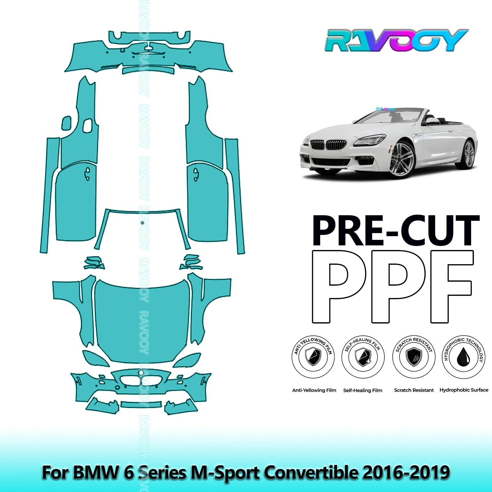 

Car Precut PPF Paint Protection Film Full Vehicle For BMW 6 Series M-Sport Convertible 2016-2019