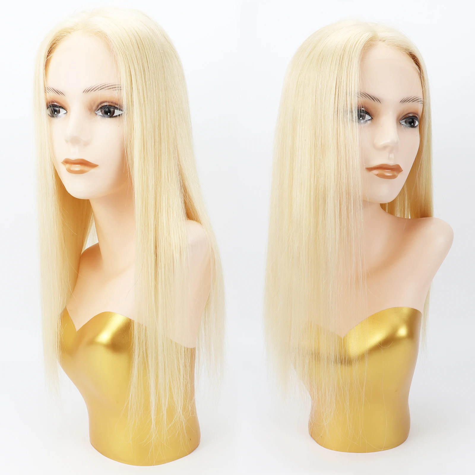 Topper de cabelo humano remy real com trama fechada base de pele de seda peruca para mulheres parte superior de renda postiços com clipes em loiro claro