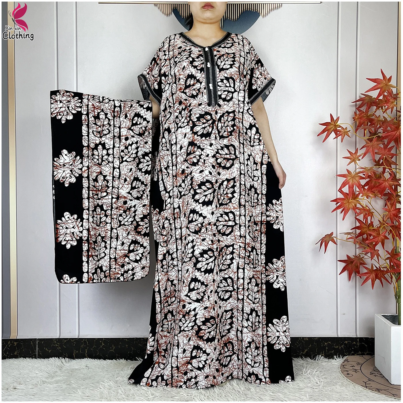 

Новинка 2026: Африканская абайя, летнее платье-дашики с коротким рукавом, свободное платье-роба с цветочным принтом, макси-платье бубу, исламская мода, повседневное женское платье