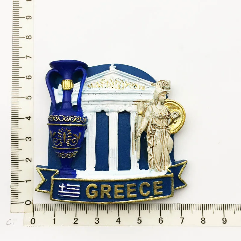 3D Resin Fridge Stickers Athens Greece Travel Souvenirs Santorini Kos Island Election Temple Refrigerator Magnet