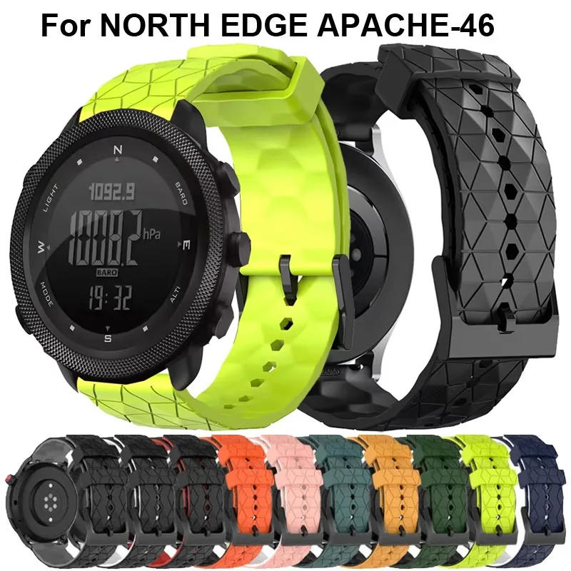 22mm pulseira de silicone para north edge APACHE-46 pulseira smartwatch para north edge APACHE-46 esporte pulseira correa acessórios