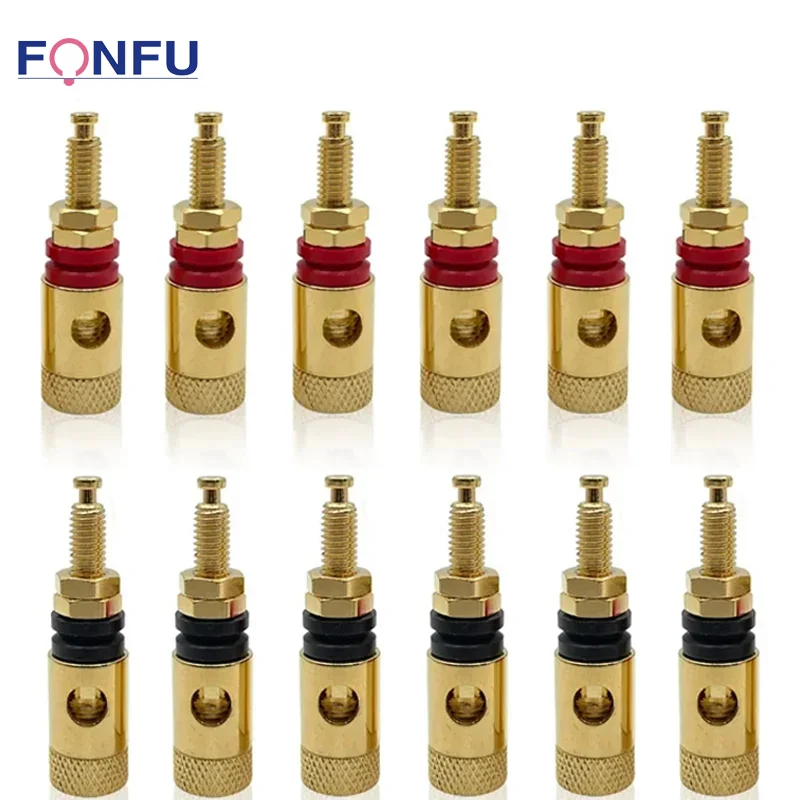 

8Pcs 4mm Copper Speaker Socket Audio Speaker Terminal Connector Binding Post Amplifier Cupper Gold-plated Banana Socket