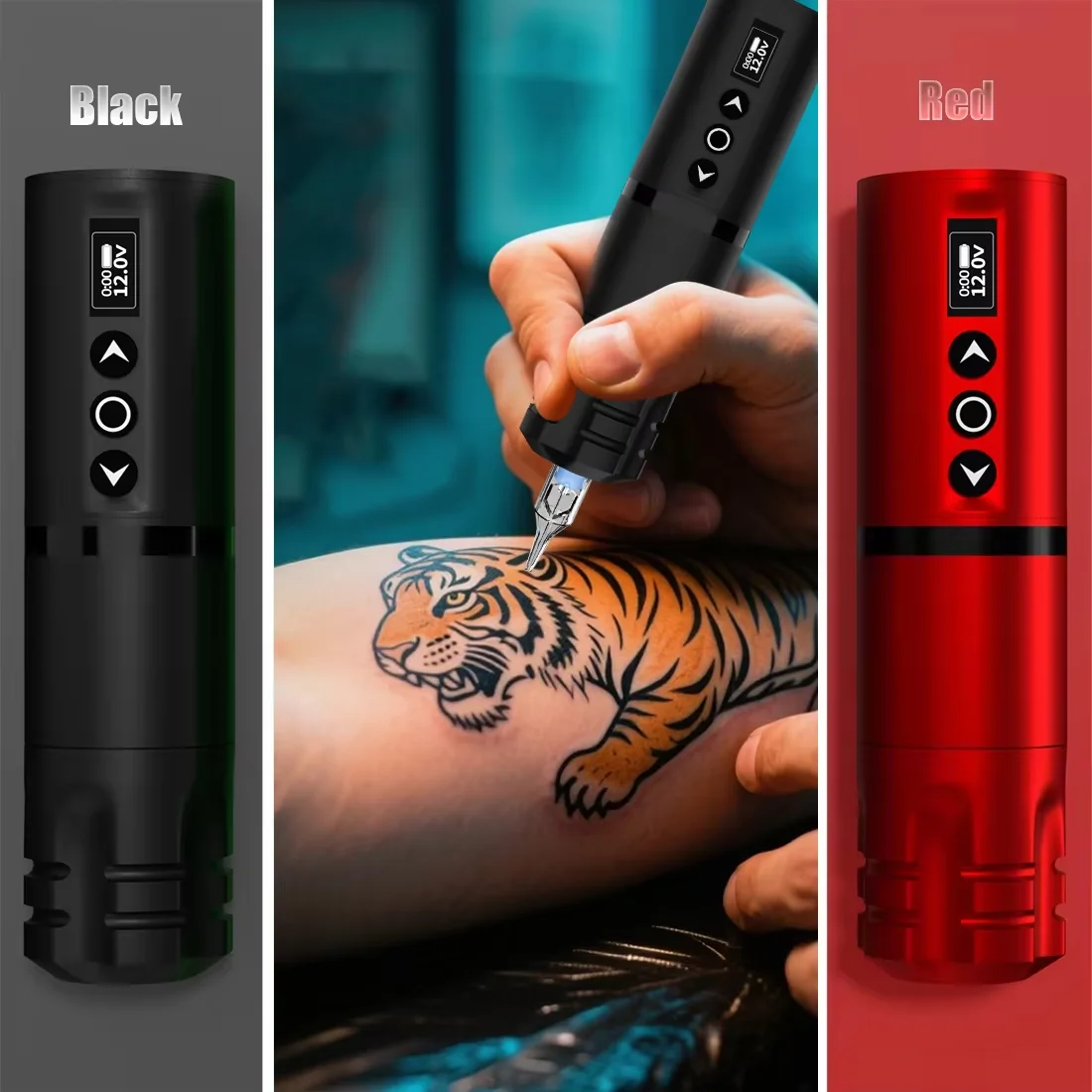 Wireless Tattoo Machine Pen with 1800mAh High Capacity Battery LED Screen 4.0MM Stroke Portable Tattoo Pen Tattoo Supplies
