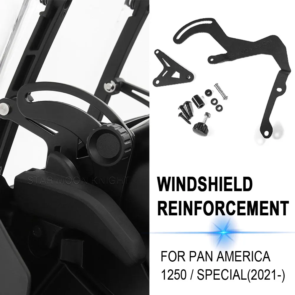 

Motorcycle Additional Windshield For RA1250 Pan America 1250 S Special 2021- Reinforcement Windscreen Reinforced Bracket Mount