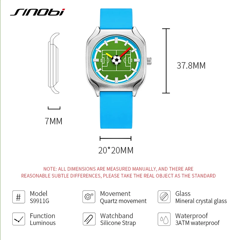 Sinobi Nieuwe Creatieve Voetbal Ontwerp Heren Quartz Horloges Mode Quartz Polshorloges Siliconen Band Mannelijke Geschenken Waterdichte Klok