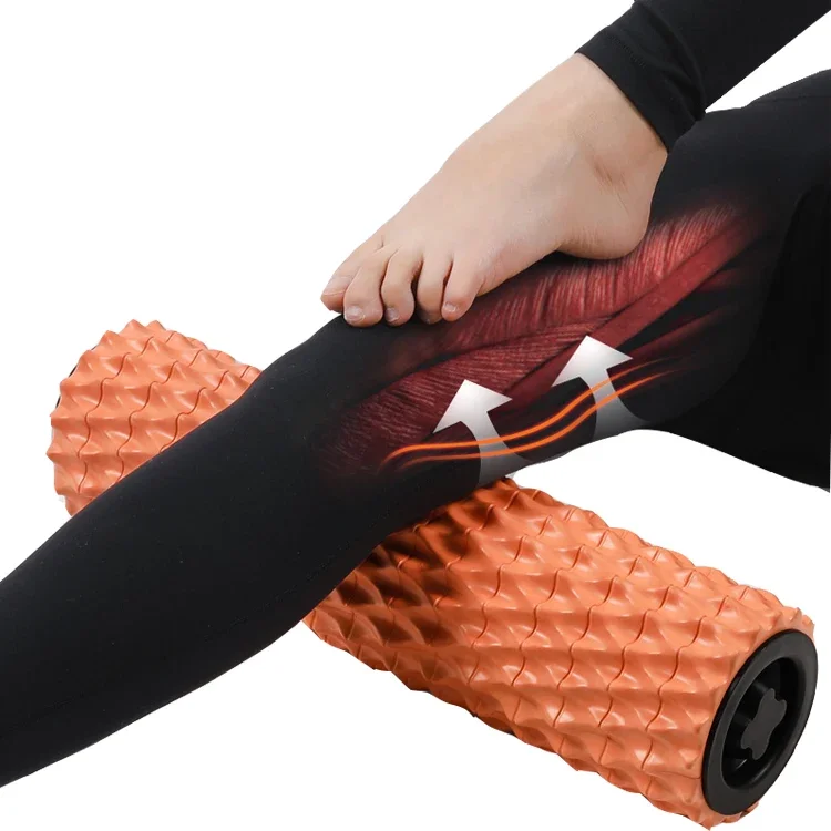 

Set logo heated electric muscle massage grid high density yoga recovery vibrating foam roller