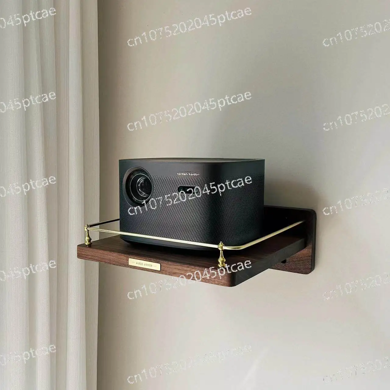 Solid Wood Projector Wall Mount Bracket Black Walnut Cherry Shelf