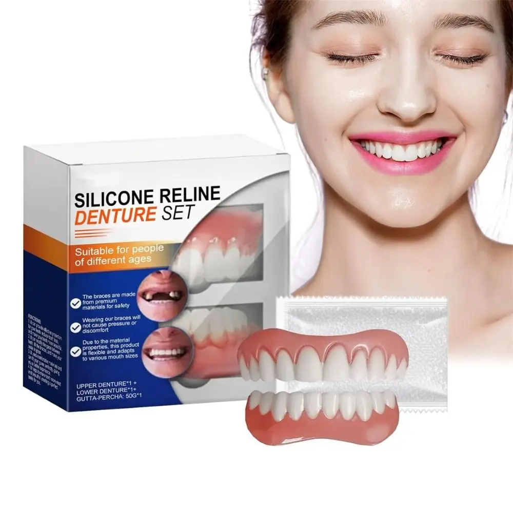 Soft Dentures Instant Smile Silicone Reline Denture Set Repair Silicone Silicone Denture Set Comfort