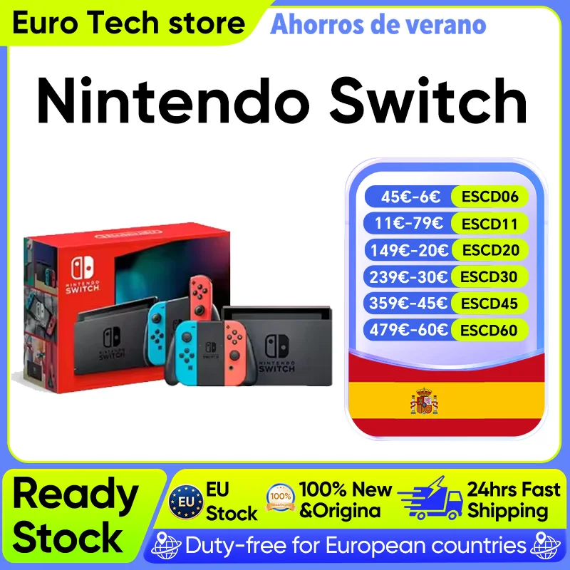 Consola Nintendo Switch con Pantalla de 6.2 Pulgadas, Controles Joy-Con, Audio Mejorado, Ajustable, Modo TV Estable, Videojuego