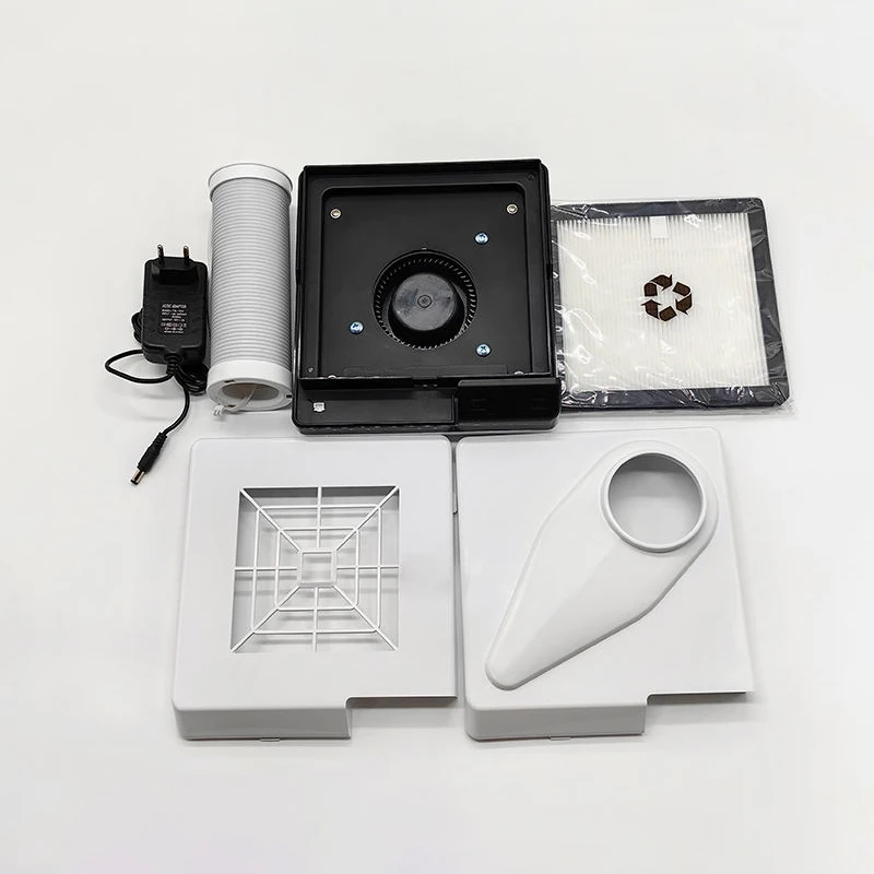 Aspirador de pó portátil para unhas com holofote LED, máquina de manicure com filtro de sucção forte giratório 360 para limpeza de arte em unhas