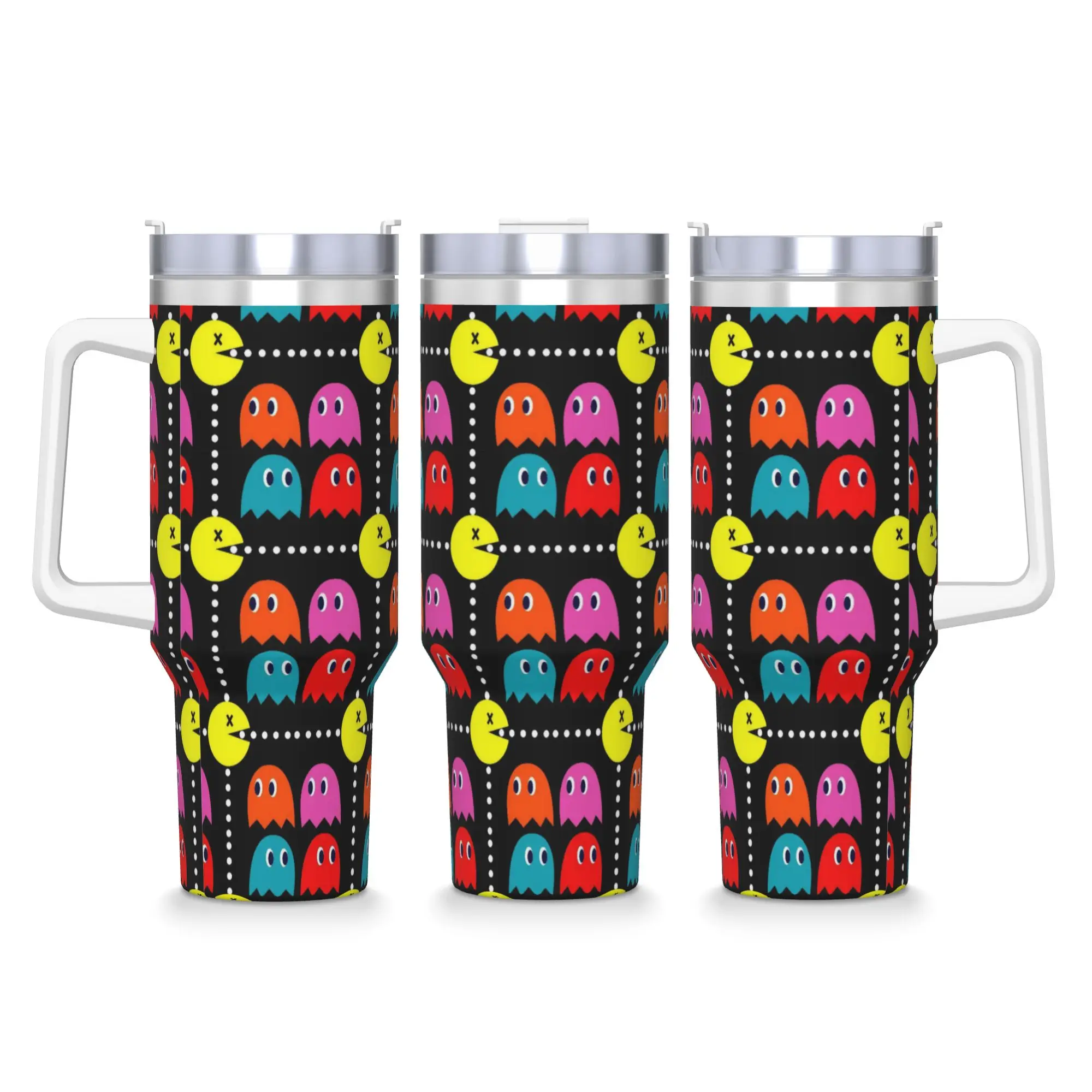 Stainless Steel Tumbler Pac-Man Thermal Cups  Leakproof Cold Drink Car Mugs Travel Graphic Water Bottle