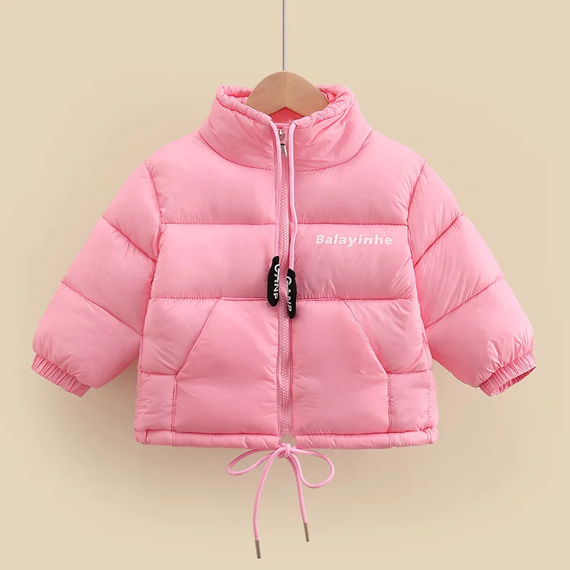 Trendy Children\'s Autumn Winter Down Jacket High Neck Zipper Smooth Warm Thick Coat Korean Style Kid Boy Baby Girl Parka