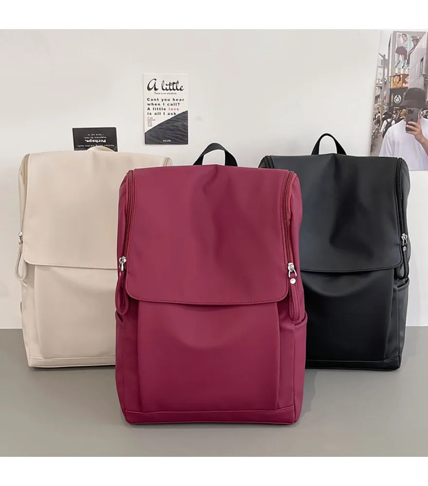 PU backpack men's new casual backpack large capacity commuting light girls junior high school student schoolbag