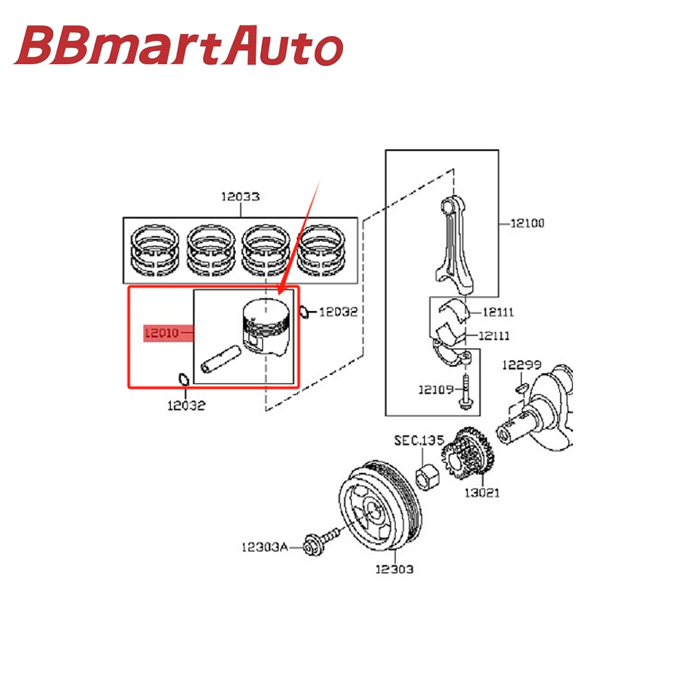 A20109Y40A BBmart Auto Parts 6pcs Piston For Nissan Teana J31Z J32 MAXIMA CA33 350Z Z33 Car Accessories