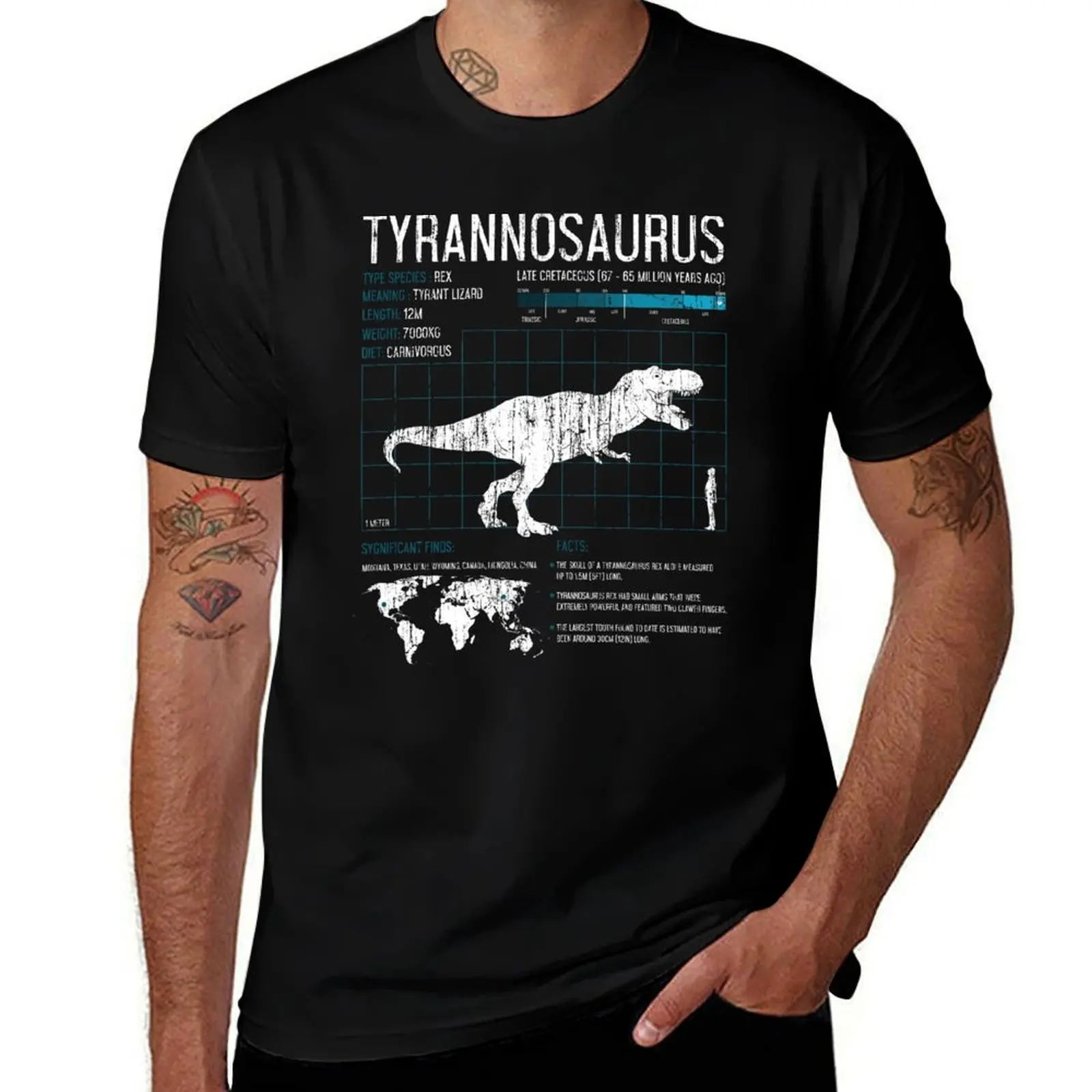T-Rex Dinosaur Facts Tyrannosaurus Rex Science T-Shirt Plus Size All Match Tee Shirt T-Shirt