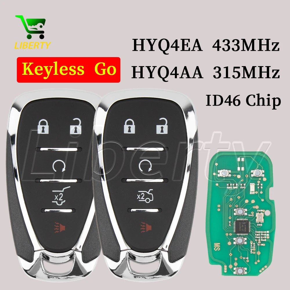 Liberty HYQ4EA HYQ4AA 315/433MHz ID46 Chip Smart Remote Key Fob For Chevrolet Cruze Malibu Spark Camaro Equinox 2016 2017 2018