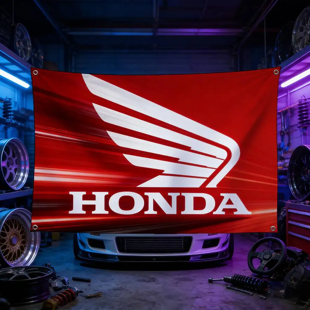 

Motorcycle For HONDA Flag 120g Brushed Polyester Sublimation Printing Durable Hanging Flag For Home Decor Event Graduation Gift