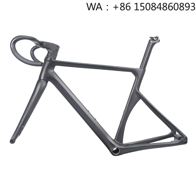 Cuadro de bicicleta de carretera LCR015-D Aero, material de fibra de carbono, compatible con grupo de 12 velocidades con estructura para frenos de disco