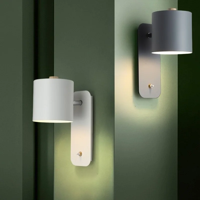 Nordic Wall Lamp Indor Interior Lighting External Sconce Fixture for The Living Bedroom Bed Lamps Home LED with Switch Corridor