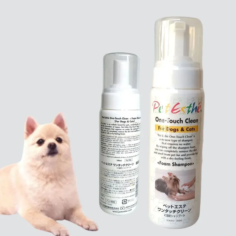 

PetEsthe-One-Touch Clean Foam Shampoo for Dogs and Cats, Cleaning, Dirt Removal, Odor Removal, 180ml